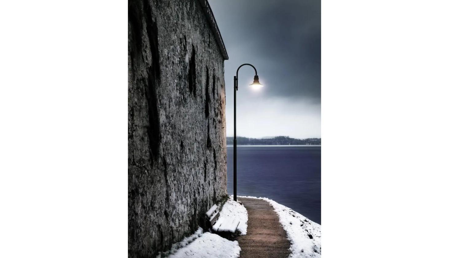 Light pole near water